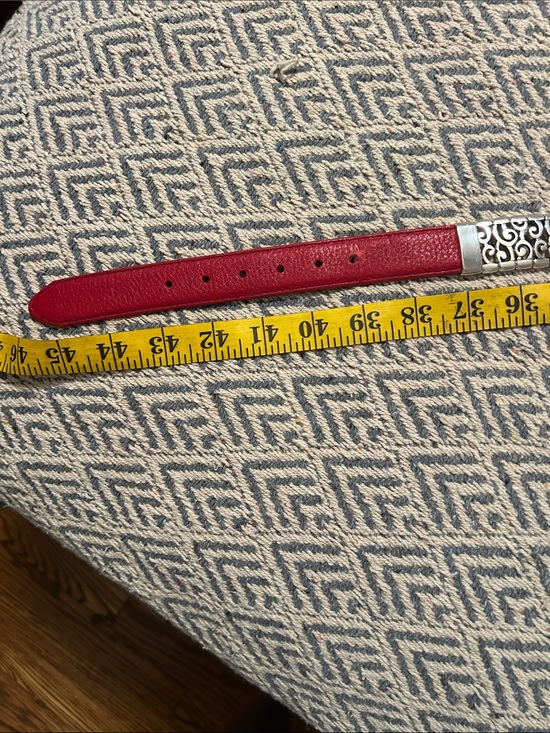Brighton Accessories - Brighton Red Leather Belt with Silver Filigree Accents